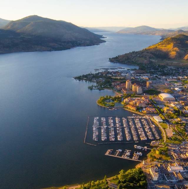 Downtown Kelowna Lakefront Aerial