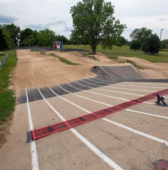 The track from the start line at the Capital City Family BMX