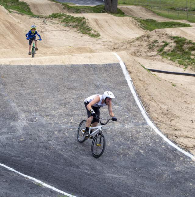People riding bikes on the Capital City Family BMX Track