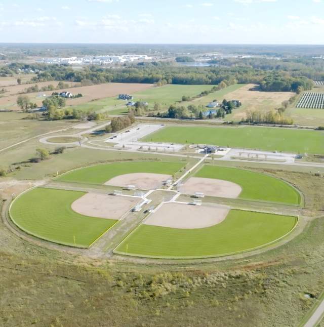 An aerial view of Mount Hope Park