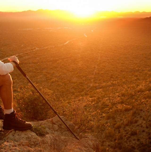 JW Marriott Starr Pass hiker sunset