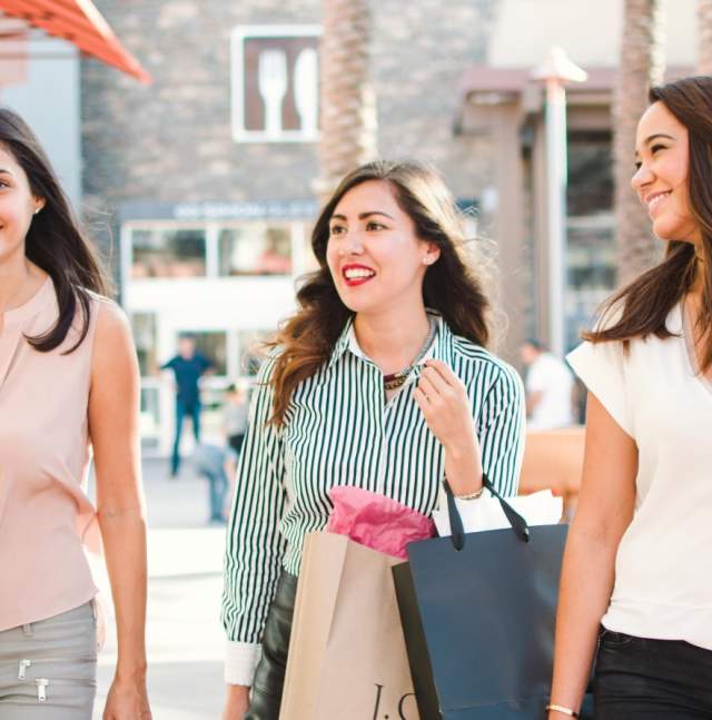 Women Shopping at Outlets