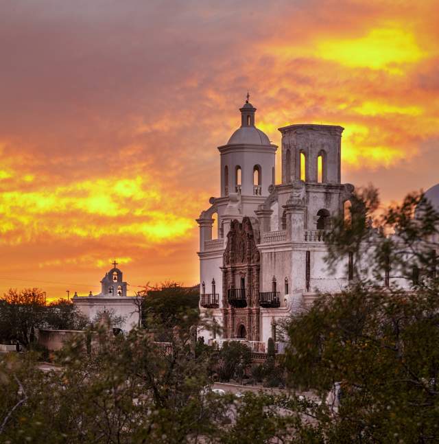 Sunset at Mission San Xavier del Bac