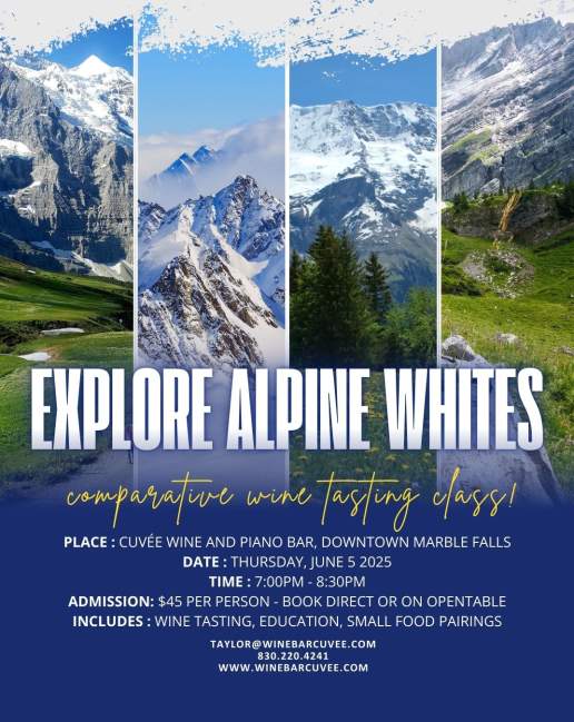 Explore Alpine Whites Wine Class