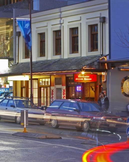 Shotover Street in Queenstown at night
