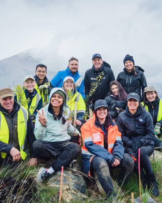 Skyline Queenstown Care Team at the spring planting day at Jardine Park