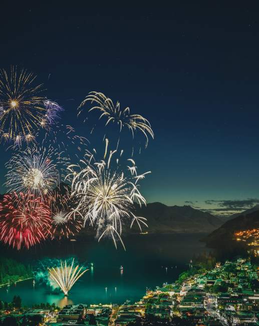 New Year Fireworks Over Queenstown Bay 2018