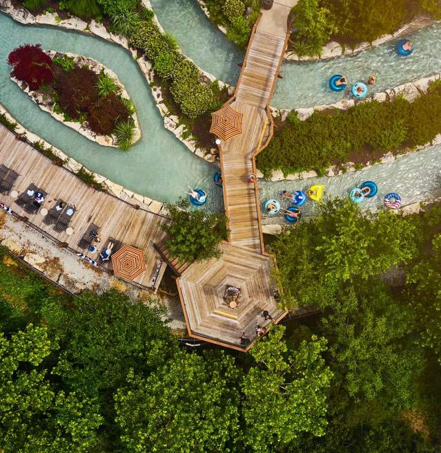 aerial of tubing river