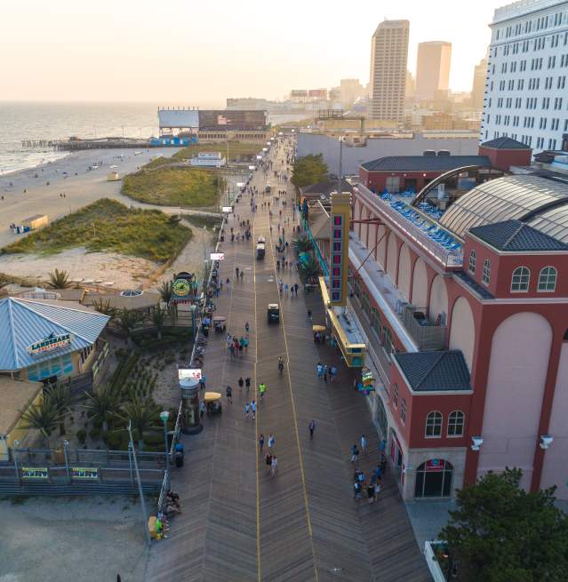 View Of Atlantic City's Boardwalk From The Air
