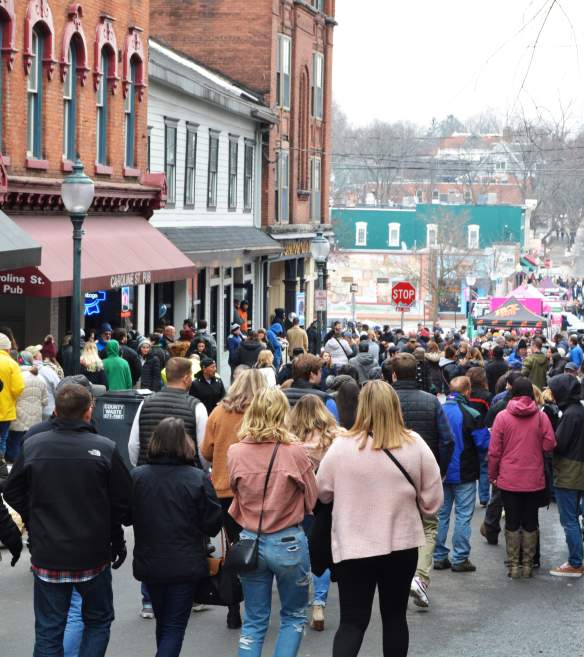 Crowd on Caroline Street