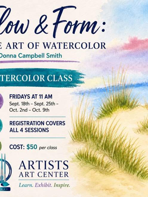 Flow and Form: The Art of Watercolor Painting (4 Class Series)
