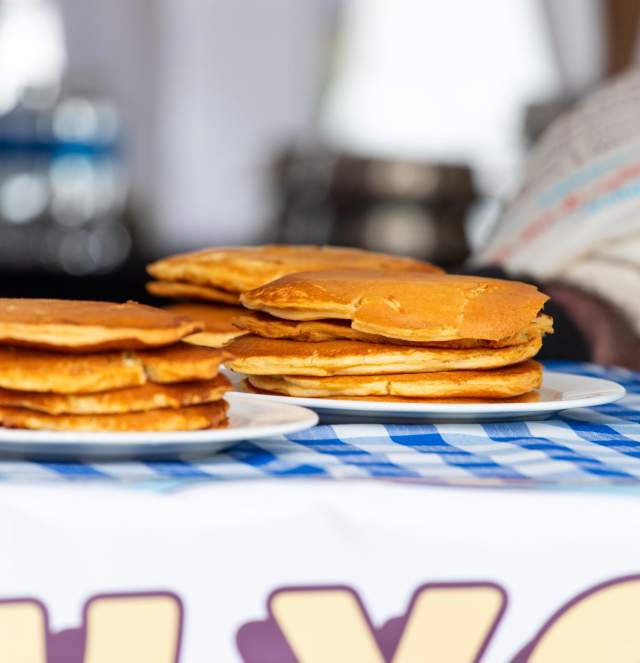 Pancake Stacks at the Williamsburg Pancake Festival