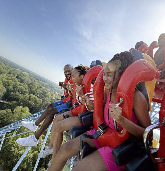 Family on Busch Gardens Roller Coaster