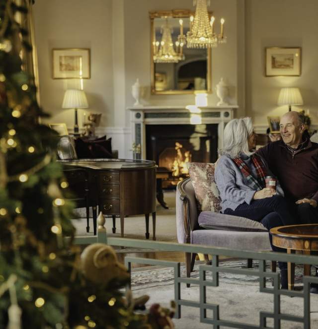 Couple at the Williamsburg Inn during the Holidays