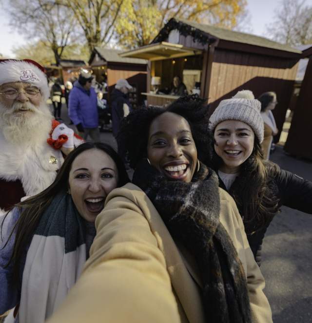 Group with Santa at Holiday Market