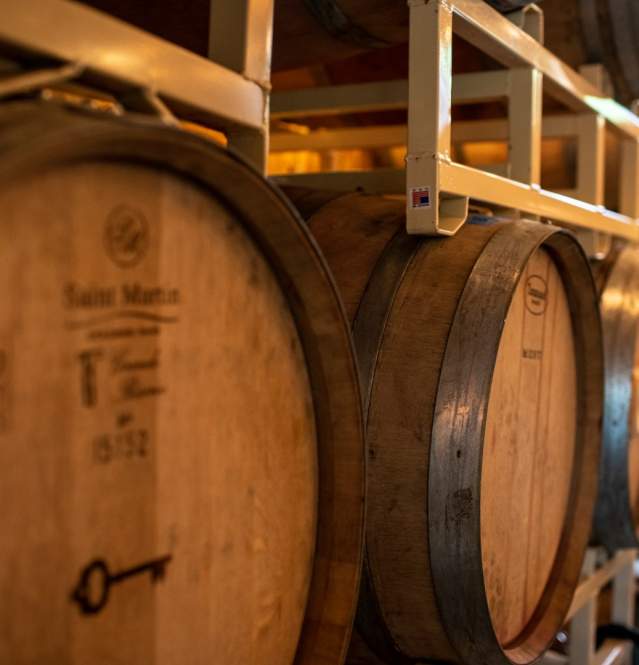 Wine barrels at North Shore Winery