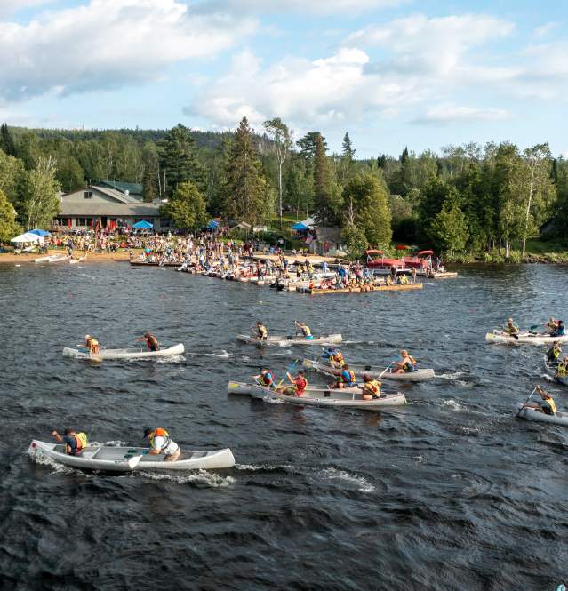Annual Gunflint Trail Canoe Races - aerial - by John Thain