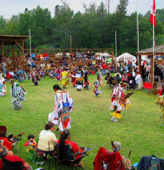 Native American dancers at Pow Wow in Grand Portage, MN.