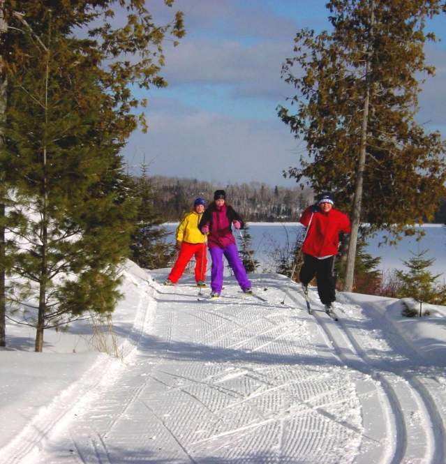 Cross Country Skiers on groomed trail