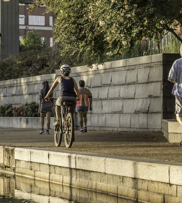 Cycling at Riverfront Canal
