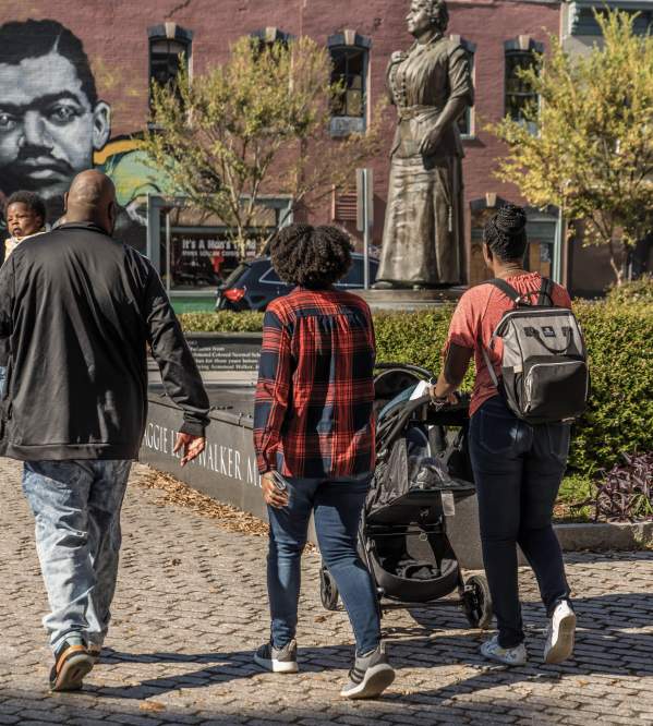 People walking by the Maggie L. Walker National Historic Site