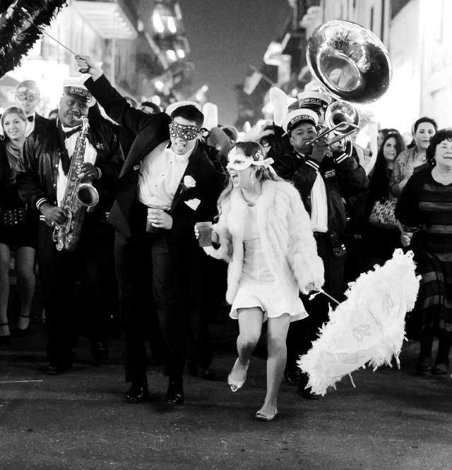 French Quarter wedding second line