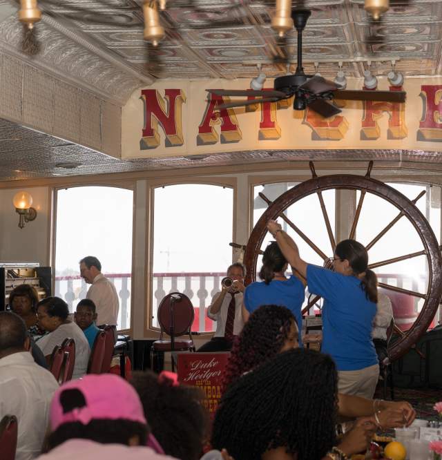 Family reunion, riverfront, French Quarter, Steamboat Natchez