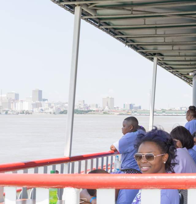 Family reunion, riverfront, French Quarter, Steamboat Natchez