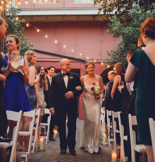 LGBT Bride walking down aisle