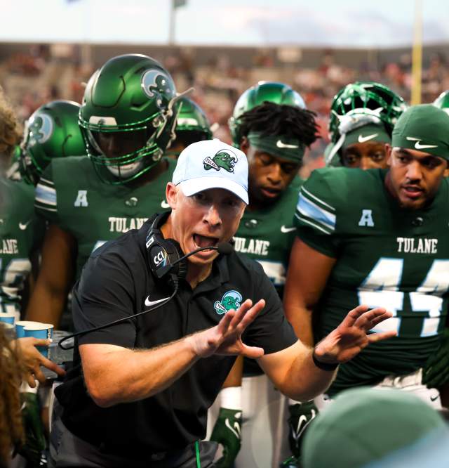 Coach Willie Fritz and the Tulane Green Wave