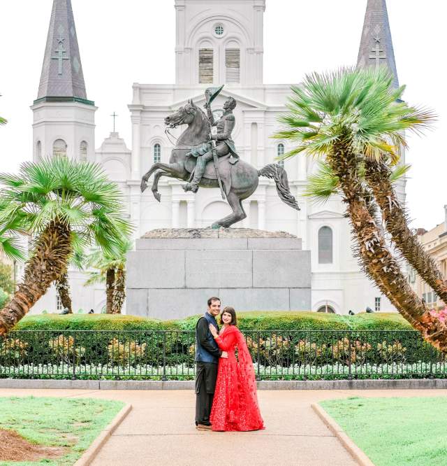 New Orleans Wedding Couple Jackson Square