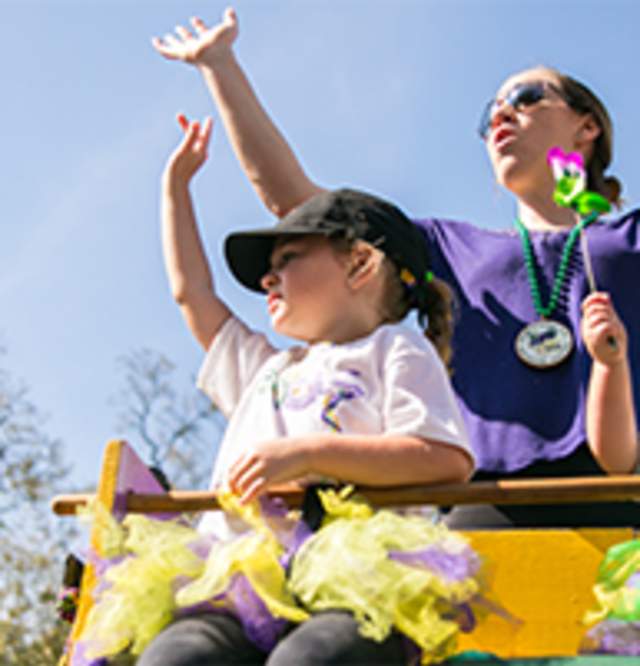 Family at Mardis Gras Parade