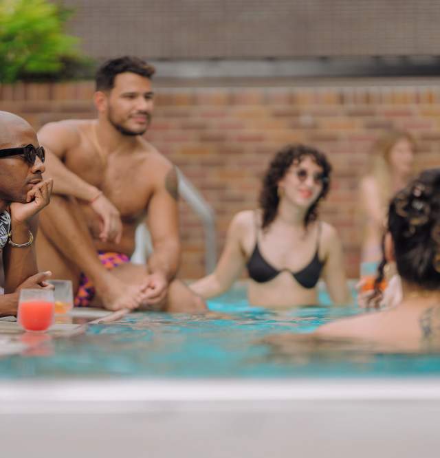 Relaxing at the Virgin Hotel Pool