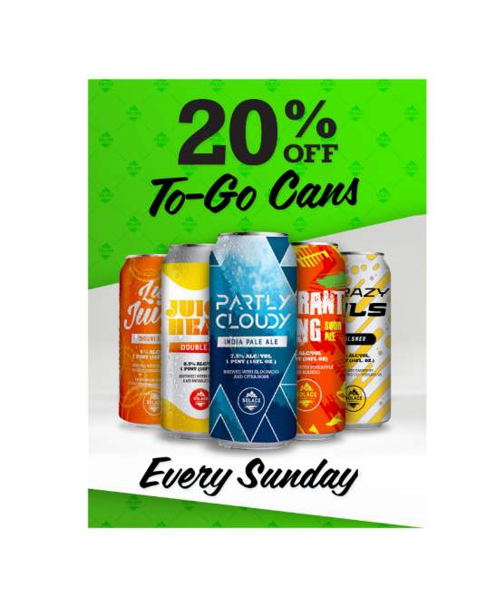 All Canned Beer 20% Off on Sundays