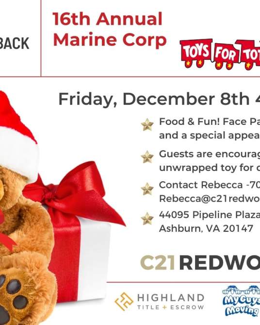 Redwood Gives Back Presents Toys for Tots The 16th Annual Marine Corps Toys for Tots Celebration