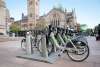 Hubway Bikes available outside the Public Library in Copley Square