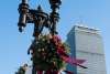 Holiday decorations along Boylston Street