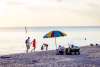 People enjoying Englewood Beach