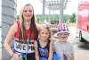 kids dressed in red, white and blue for a  4th of July celebration