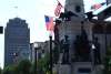 The "The Soldiers and Sailors Monument" with PPL tower in the background in Allentown, Pa