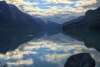Mirror of the mountains reflected in Chilkoot Lake