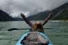 women on a kayak tour excited the sun is shinning