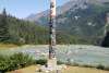 totem pole at Chilkoot River. Haines, Alaska
