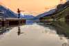 boy fishing at dusk Chilkoot lake boat launch