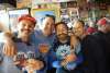 Friends celebrating Kansas Basketball at the Sandbar in Downtown Lawrence