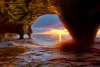 Inside a sea cave on Lake Superior in Pictured Rocks National Lakeshore, located in the Upper Peninsula of Michigan