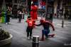 Spiderman and child playful fight