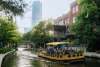 People on the Bricktown Water Taxi on the water in Oklahoma City