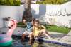 Couple poolside