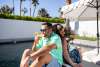 Couple poolside